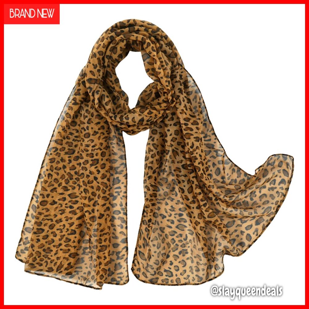 Chiffon Floral Animal Print Scarf 50x19 Inches Lightweight Multipurpose Shawl